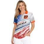 Cincinnati Bengals Polo Shirt Custom Star Stripes Red Blue Best Selling