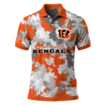 Cincinnati Bengals Polo Shirt Personalized Pixel Camo Orange Best Selling