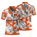 Cincinnati Bengals Polo Shirt Personalized Pixel Camo Orange Best Selling