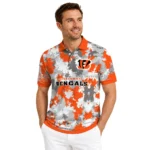 Cincinnati Bengals Polo Shirt Personalized Pixel Camo Orange Best Selling