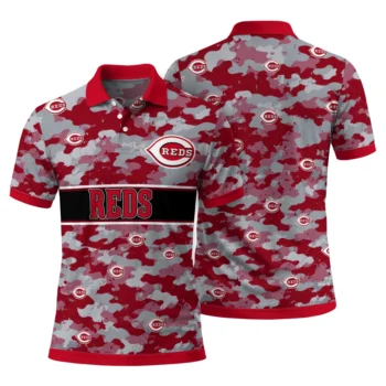 Cincinnati Reds Polo Shirt Personalized Camo Band Red Fashion Forward