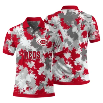 Cincinnati Reds Polo Shirt Personalized Pixel Camo Red Fashion Forward
