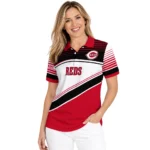 Cincinnati Reds Polo Shirt Personalized Slanted Stripes Red White Best Selling