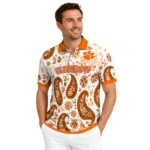 Clemson Tigers Polo Shirt Customized Paisley Florals Orange White Best Selling