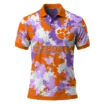 Clemson Tigers Polo Shirt Customized Pixel Camo Orange Best Selling