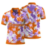 Clemson Tigers Polo Shirt Customized Pixel Camo Orange Best Selling
