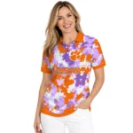 Clemson Tigers Polo Shirt Customized Pixel Camo Orange Best Selling