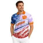 Clemson Tigers Polo Shirt Customized Star Stripes Red Blue Best Selling