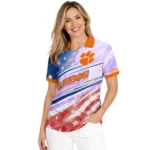 Clemson Tigers Polo Shirt Customized Star Stripes Red Blue Best Selling