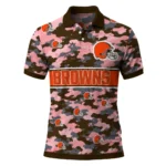 Cleveland Browns Polo Shirt Custom Camo Band Brown Best Selling