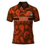 Cleveland Browns Polo Shirt Custom Paisley Band Brown Best Selling