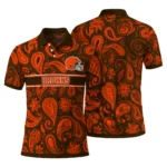 Cleveland Browns Polo Shirt Custom Paisley Band Brown Best Selling