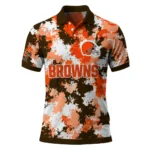 Cleveland Browns Polo Shirt Custom Pixel Camo Brown Best Selling