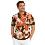 Cleveland Browns Polo Shirt Custom Pixel Camo Brown Best Selling