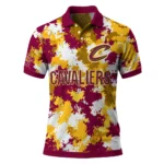 Cleveland Cavaliers Polo Shirt - Customized Pixel Camo Wine