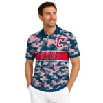 Cleveland Guardians Polo Shirt Custom Camo Band Navy Blue Best Selling