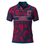 Cleveland Guardians Polo Shirt Custom Paisley Band Navy Blue Best Selling