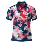 Cleveland Guardians Polo Shirt Custom Pixel Camo Navy Blue Best Selling