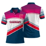Cleveland Guardians Polo Shirt Custom Slanted Stripes Navy Blue White Best Selling