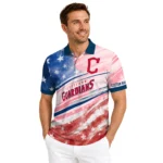 Cleveland Guardians Polo Shirt Custom Star Stripes Red Blue Best Selling