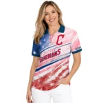 Cleveland Guardians Polo Shirt Custom Star Stripes Red Blue Best Selling