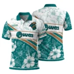 Coastal Carolina Chanticleers Polo Shirt Personalized Floral Angles Green White Best Selling