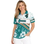 Coastal Carolina Chanticleers Polo Shirt Personalized Floral Angles Green White Best Selling