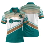 Coastal Carolina Chanticleers Polo Shirt Personalized Slanted Stripes Green White Best Selling