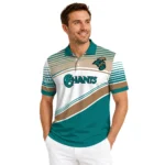 Coastal Carolina Chanticleers Polo Shirt Personalized Slanted Stripes Green White Best Selling