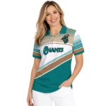 Coastal Carolina Chanticleers Polo Shirt Personalized Slanted Stripes Green White Best Selling