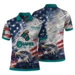 Coastal Carolina Chanticleers Polo Shirt Personalized Star Brushstrokes Green Blue Best Selling