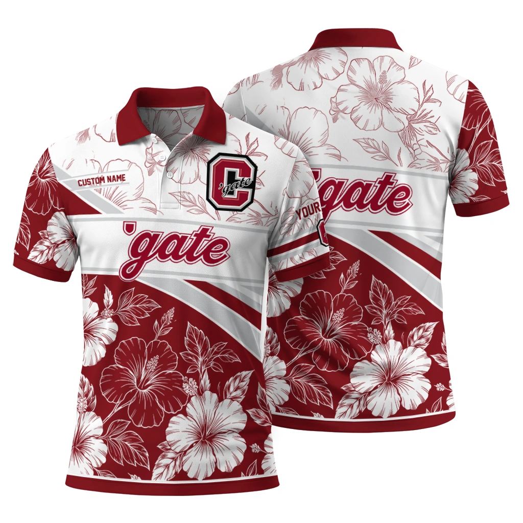 Colgate Raiders Polo Shirt Custom Floral Angles Maroon White Fashion Forward Colgate Raiders Polo Shirt Custom Floral Angles Maroon White Fashion Forward