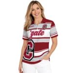 Colgate Raiders Polo Shirt Custom Horizontal Blocks Maroon Best Selling