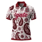 Colgate Raiders Polo Shirt Custom Paisley Florals Maroon White Best Selling