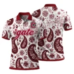 Colgate Raiders Polo Shirt Custom Paisley Florals Maroon White Best Selling