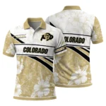 Colorado Buffaloes Polo Shirt Customized Floral Angles Gold White Best Selling