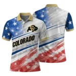 Colorado Buffaloes Polo Shirt Customized Star Stripes Red Blue Best Selling