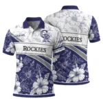 Colorado Rockies Polo Shirt Customized Floral Angles Blue White Best Selling