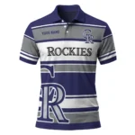 Colorado Rockies Polo Shirt Customized Horizontal Blocks Blue Best Selling
