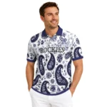 Colorado Rockies Polo Shirt Customized Paisley Florals Blue White Best Selling