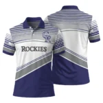 Colorado Rockies Polo Shirt Customized Slanted Stripes Blue White Best Selling