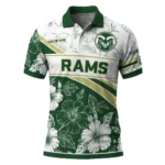 Colorado State Rams Polo Shirt Personalized Floral Angles Green White Best Selling