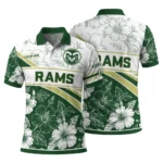Colorado State Rams Polo Shirt Personalized Floral Angles Green White Best Selling