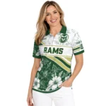 Colorado State Rams Polo Shirt Personalized Floral Angles Green White Best Selling