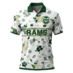 Colorado State Rams Polo Shirt Personalized Floral Pinstripe Green White Best Selling