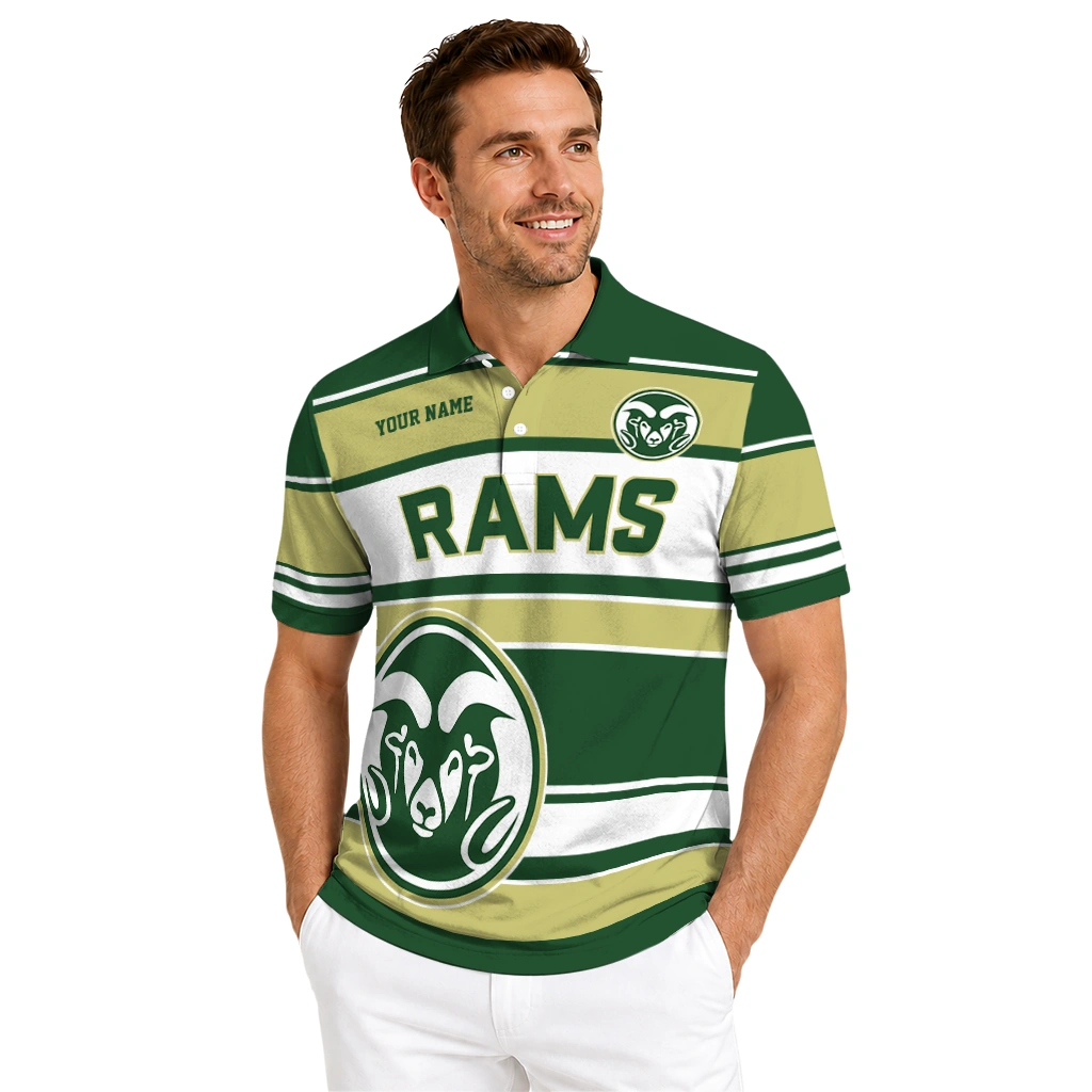 Colorado State Rams Polo Shirt Personalized Horizontal Blocks Green High Quality Colorado State Rams Polo Shirt Personalized Horizontal Blocks Green High Quality