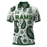Colorado State Rams Polo Shirt Personalized Paisley Florals Green White Best Selling