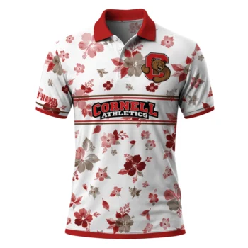 Cornell Big Red Polo Shirt Customized Floral Pinstripe Red White Best Selling