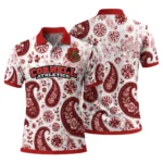 Cornell Big Red Polo Shirt Customized Paisley Florals Red White Best Selling