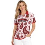 Cornell Big Red Polo Shirt Customized Paisley Florals Red White Best Selling